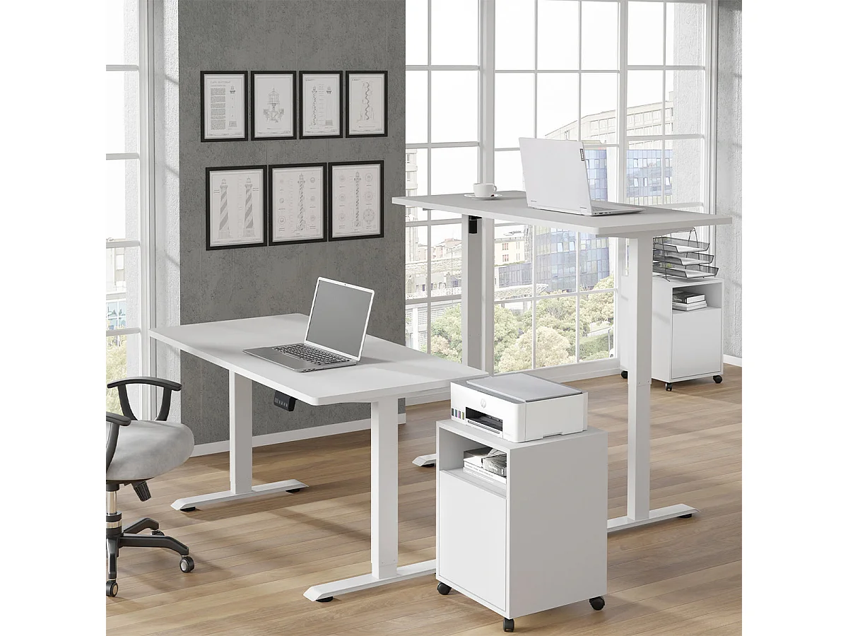 Bureau électrique 140 cm Ergo Blanc