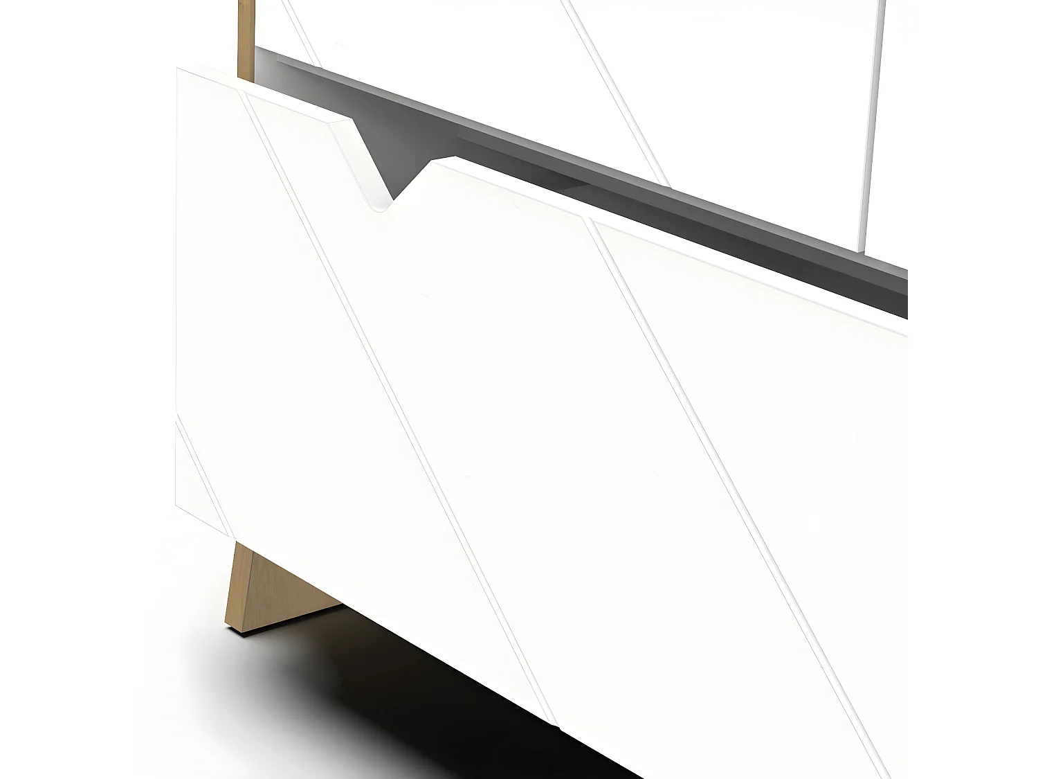 Armoire 3 portes et 1 tiroir décor blanc et chêne  H188 cm - ALBIZIA