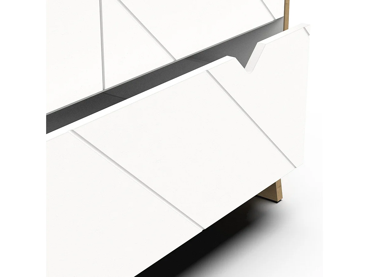 Armoire 2 portes et 1 tiroir décor chêne et blanc H188 cm - ALBIZIA