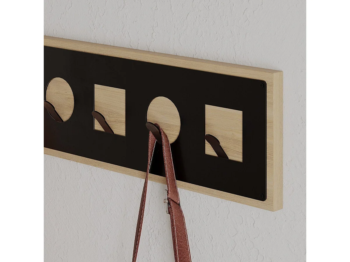 Porte manteaux suspendu décor bois chêne L54,4 cm - ICON