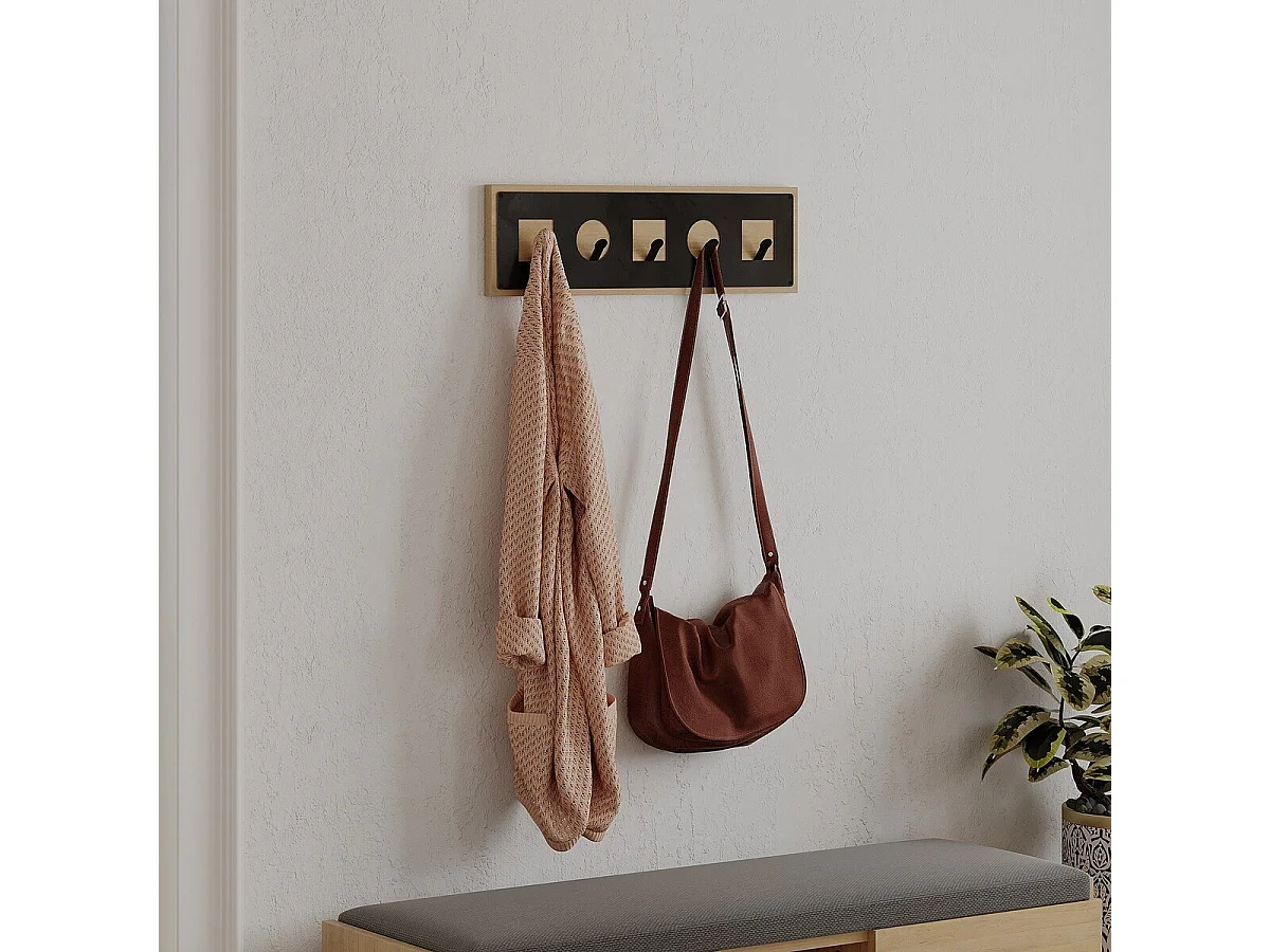 Porte manteaux suspendu décor bois chêne L54,4 cm - ICON