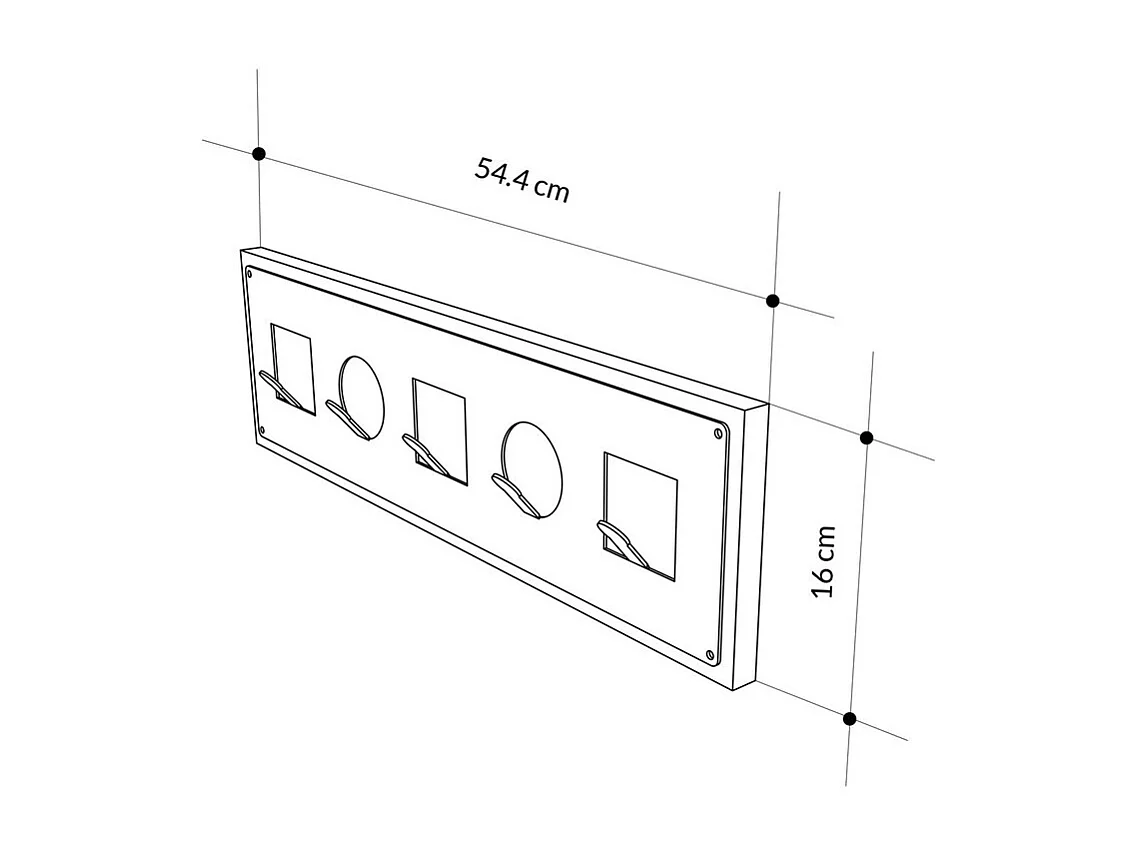 Porte manteaux suspendu décor bois chêne L54,4 cm - ICON