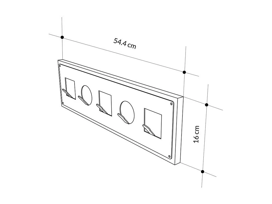 Porte manteaux suspendu décor bois chêne L54,4 cm - ICON