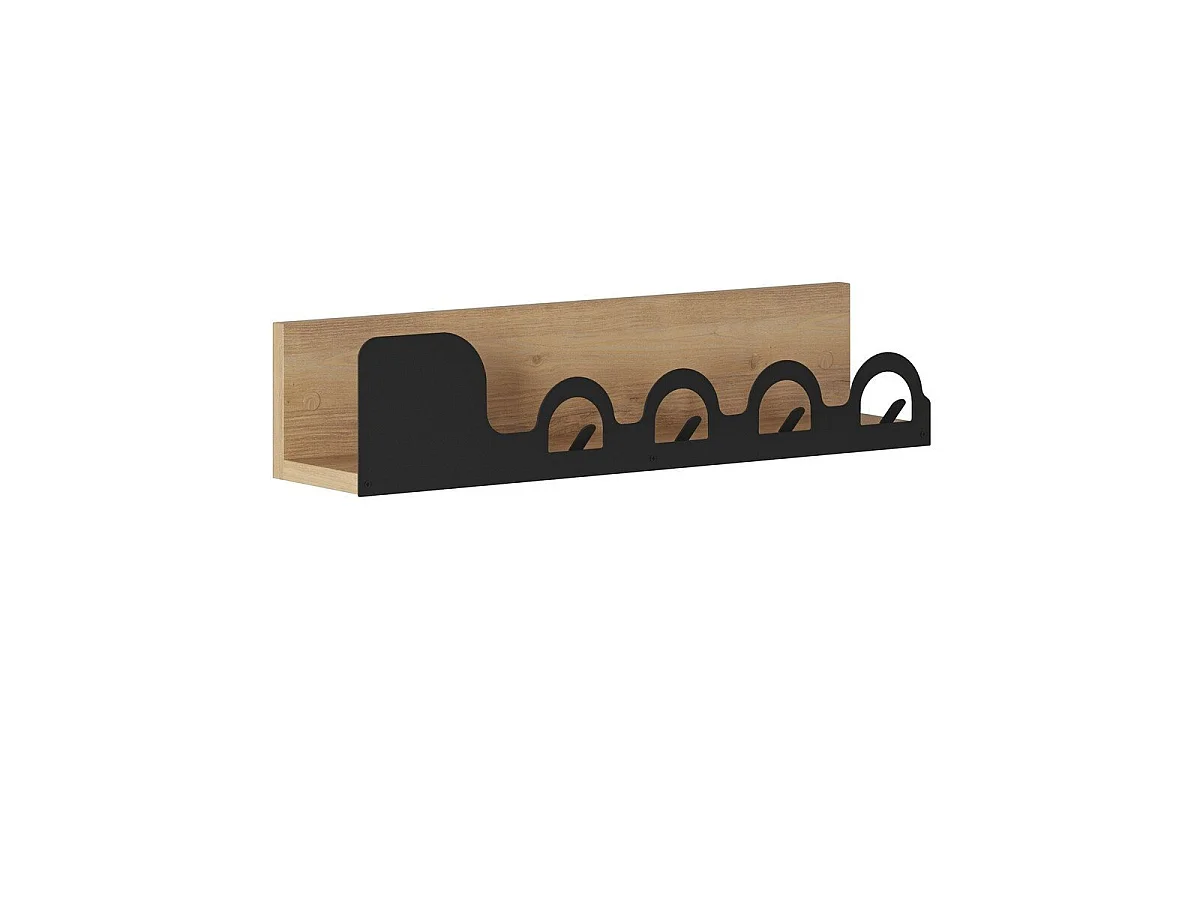 Appendiabiti da parete decorato in rovere L63 cm - LIORA HANGER