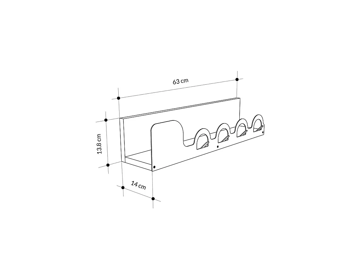 Appendiabiti da parete decorato in rovere L63 cm - LIORA HANGER