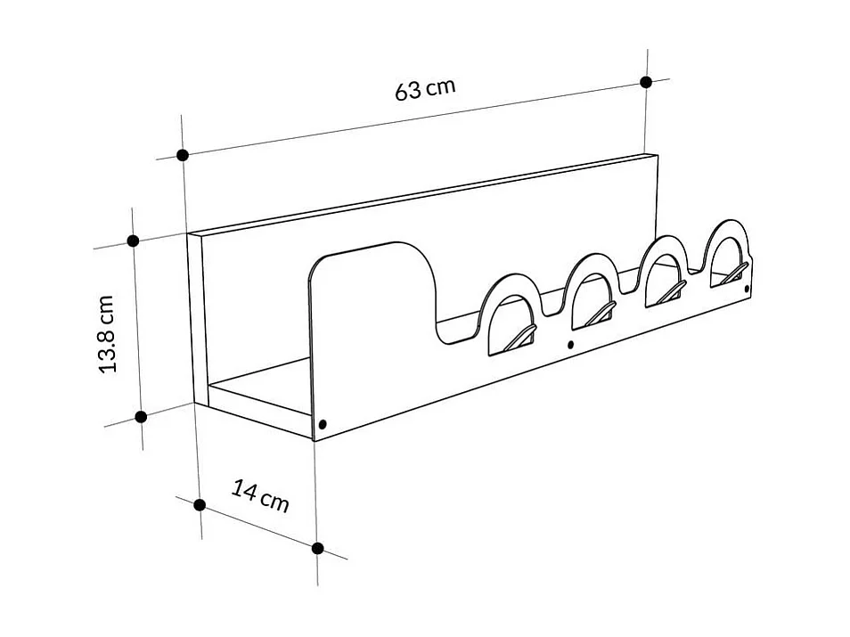Appendiabiti da parete decorato in rovere L63 cm - LIORA HANGER