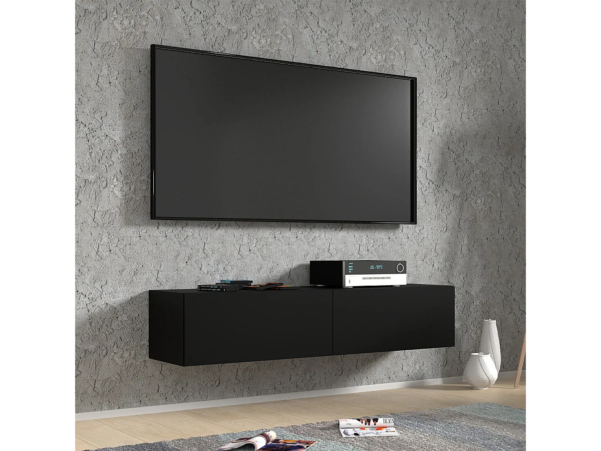 TV-møbel væghængt 2 døre 140 cm Bali Sort