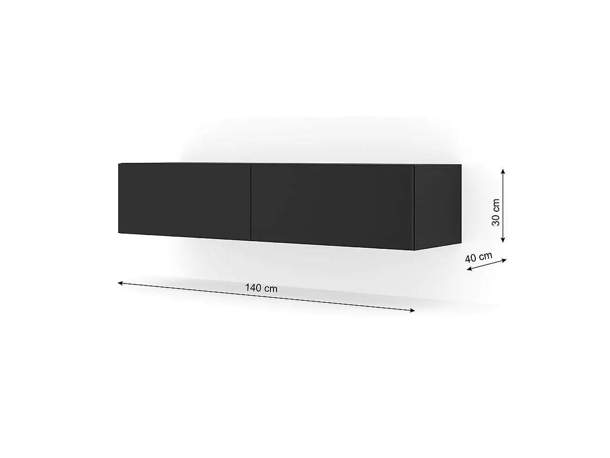 TV-møbel væghængt 2 døre 140 cm Bali Sort