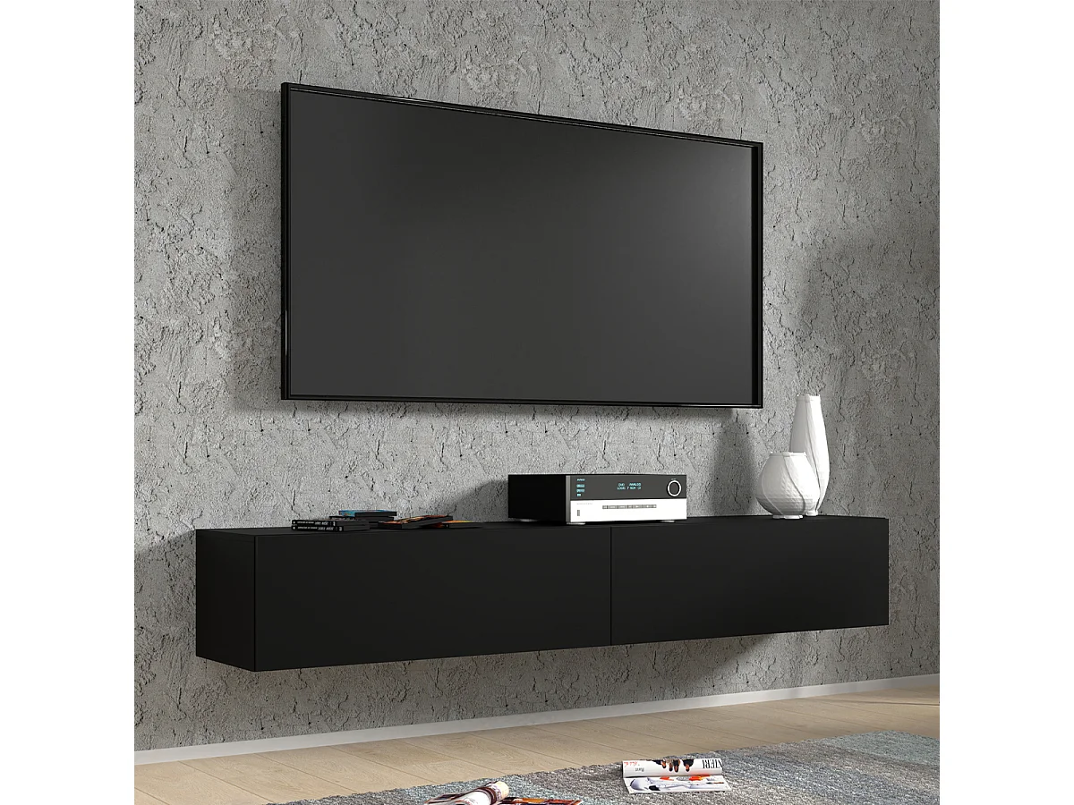 Mueble TV de pared 2 puertas 180 cm Bali Negro
