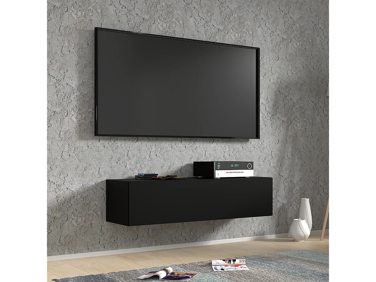 Mueble TV de pared 1 puerta 120 cm Bali Negro