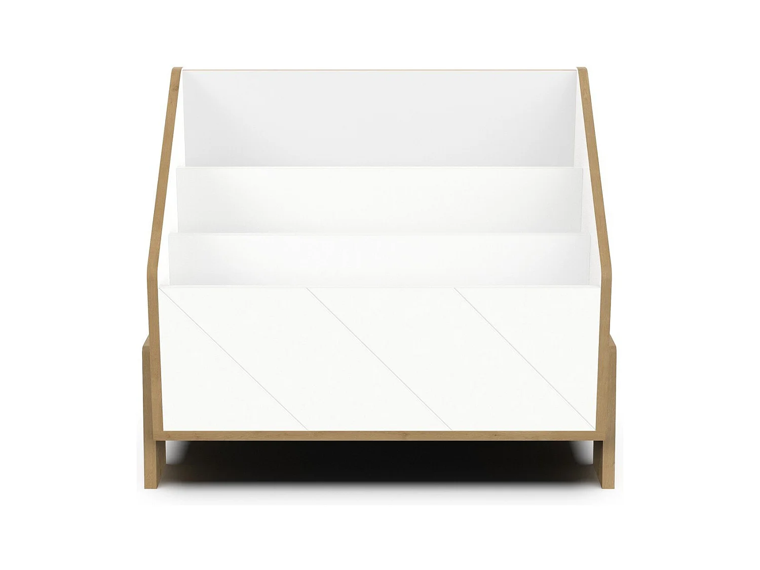 Caja de libros decorativa blanco y roble hamilton L68,6 cm - ALBIZIA