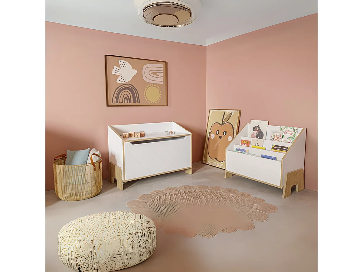 Scatola per libri decor bianca e quierca hamilton L68,6 cm - ALBIZIA