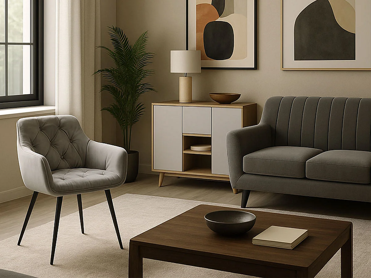 Conjunto 2 Cadeirões Rest em Veludo (Cinza)