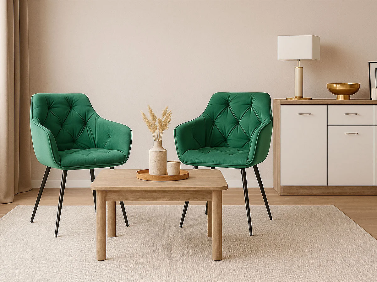 Conjunto 2 Cadeirões Rest em Veludo (Verde)