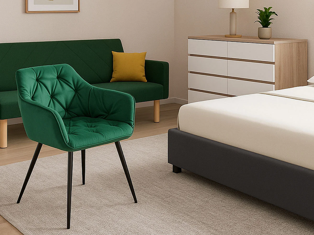 Conjunto 2 Cadeirões Rest em Veludo (Verde)