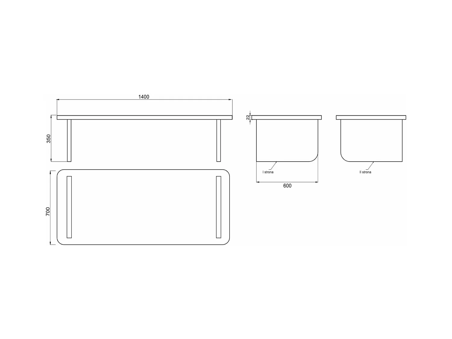 Couchtisch 2er-Set - 140x90 / 90x55 cm - Holzoptik Eiche - USALO