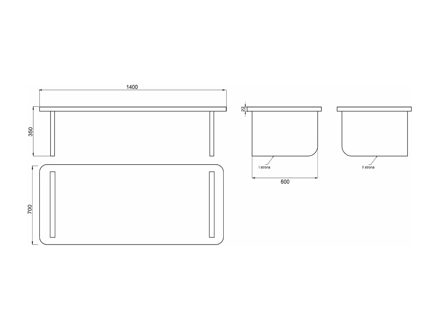 Set de 2 tables basses - 140x90 / 90x55 cm - aspect bois clair - USALO