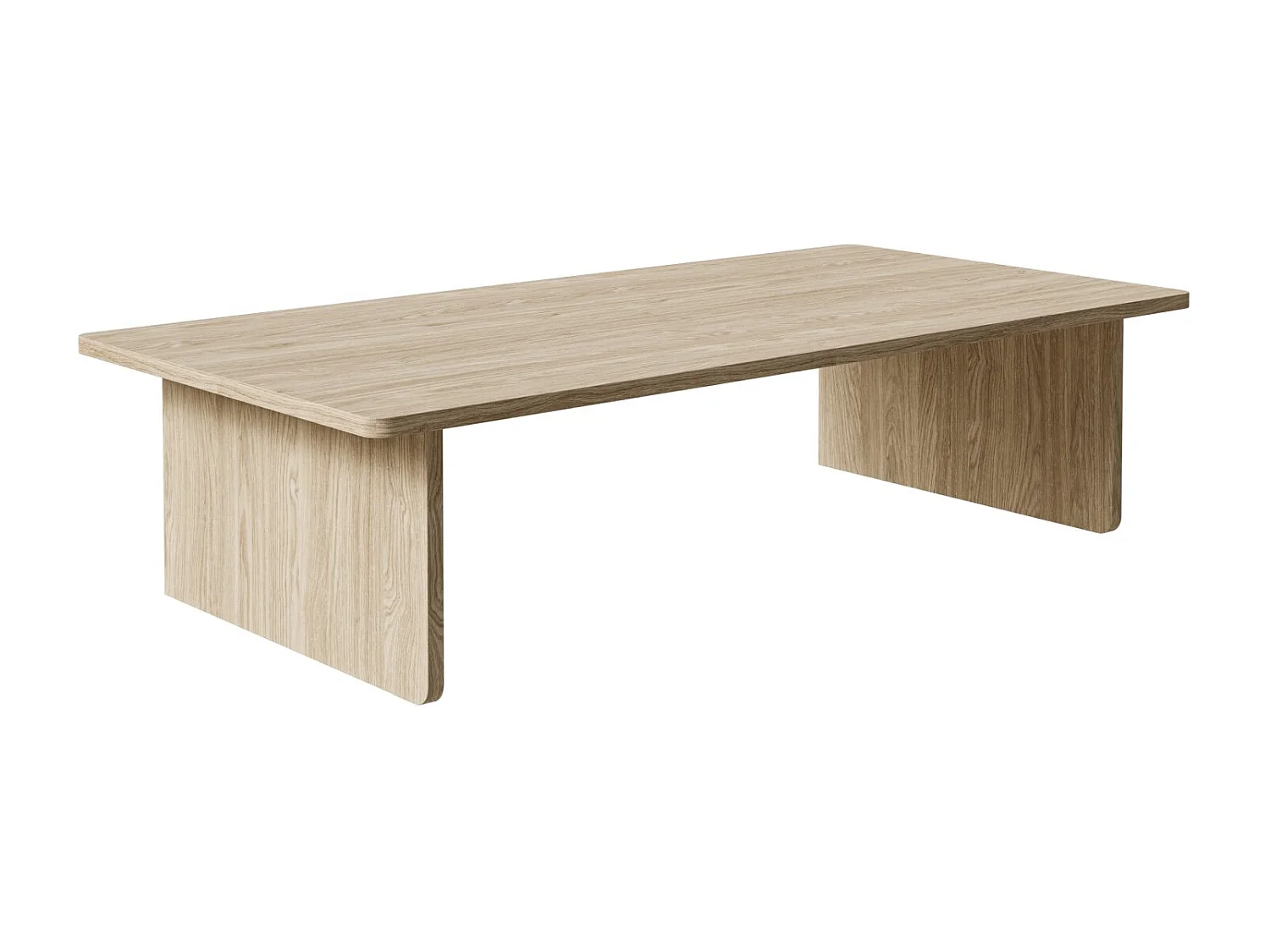 Set de 2 tables basses - 140x90 / 90x55 cm - aspect bois clair - USALO
