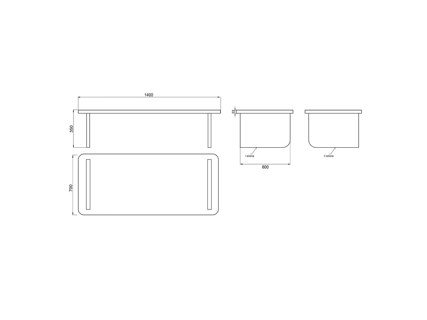 Set de 2 tables basses - 140x90 / 90x55 cm - aspect bois clair - USALO
