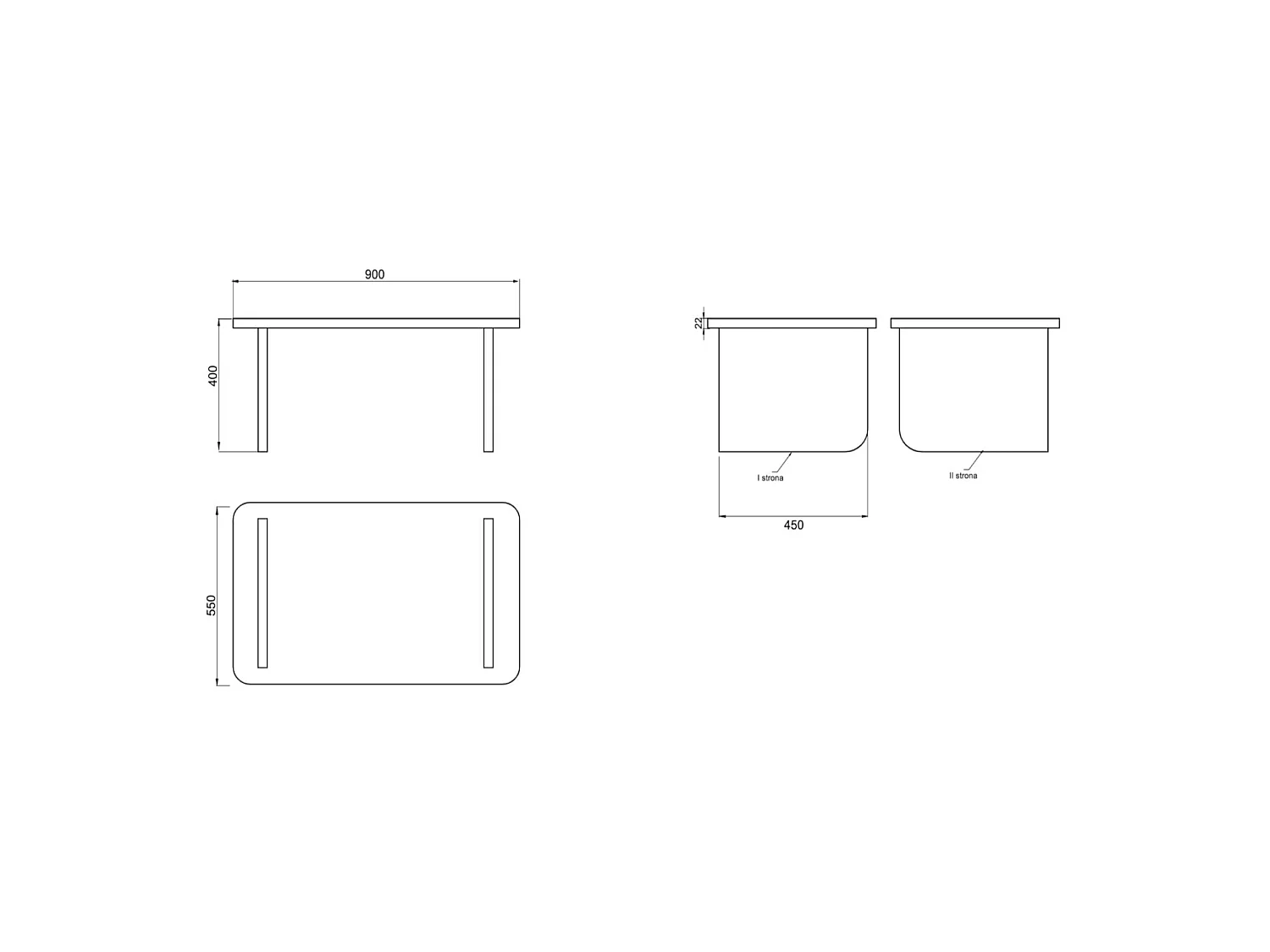 Set de 2 tables basses - 140x90 / 90x55 cm - aspect bois clair - USALO