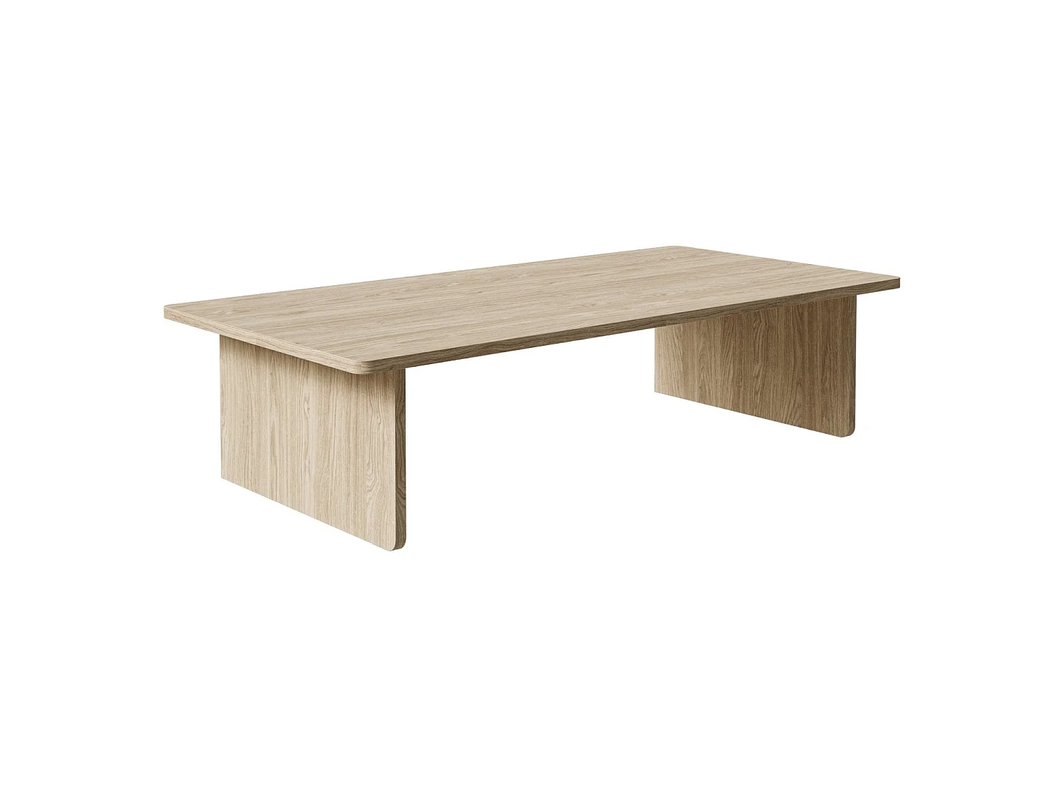 Set de 2 tables basses - 140x90 / 90x55 cm - aspect bois clair - USALO