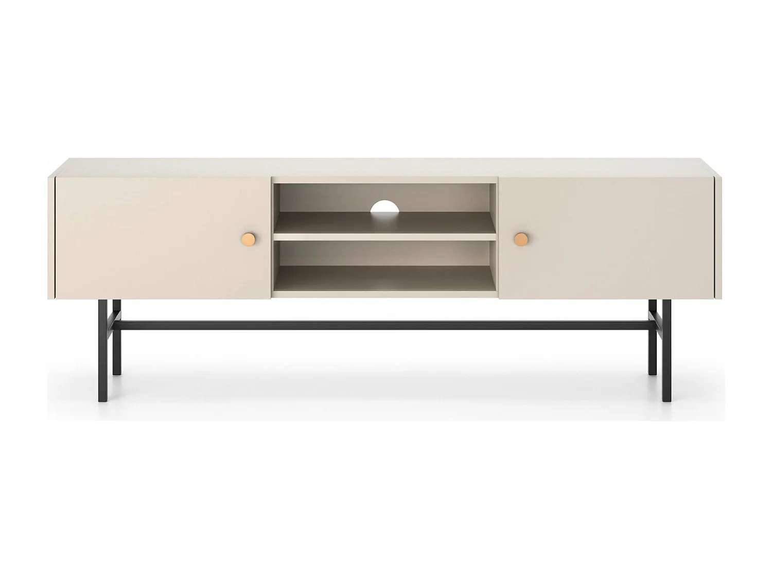 Meuble TV - 2 portes- 155 cm - grège - DIVENOS