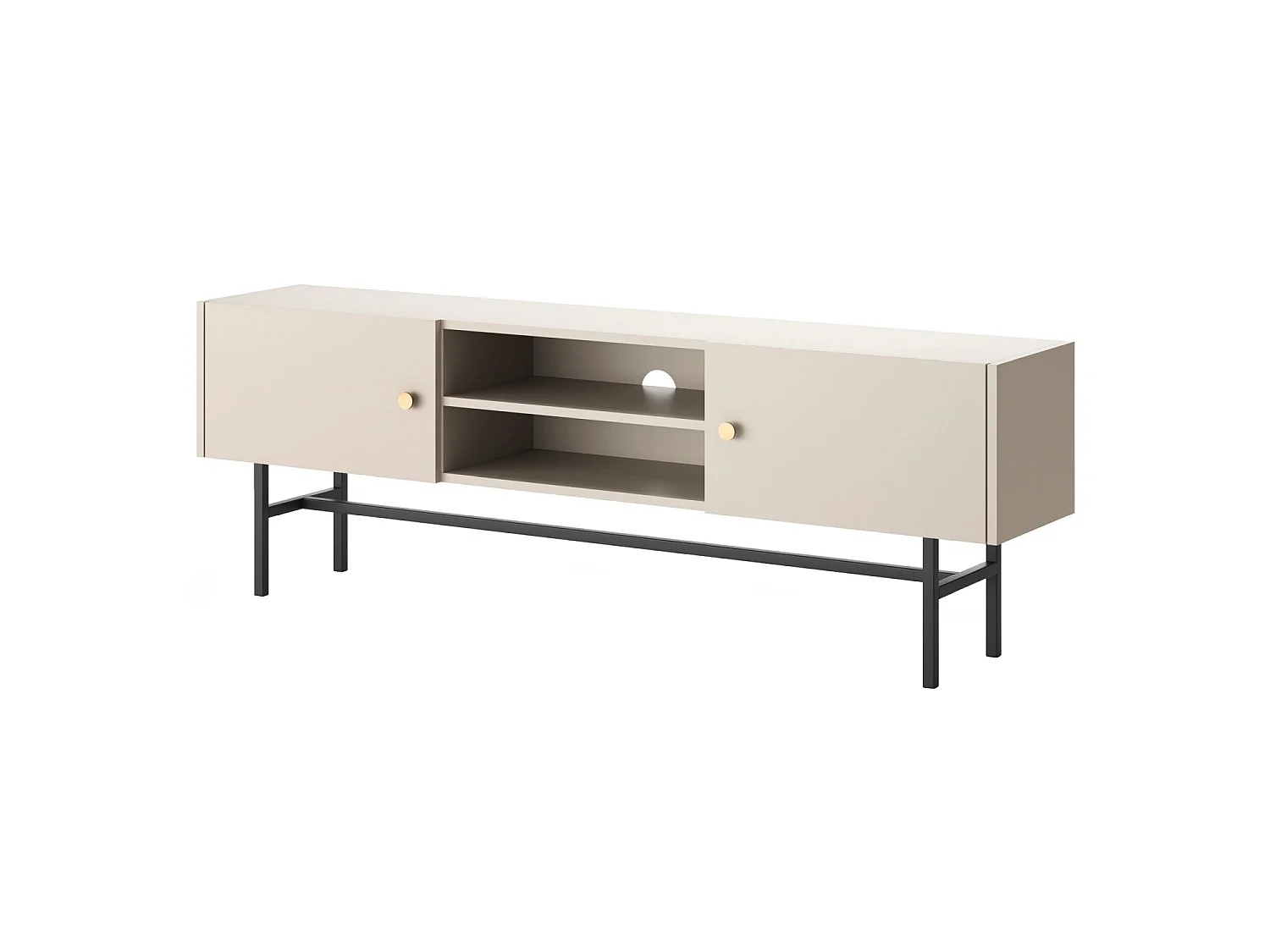 Meuble TV - 2 portes- 155 cm - grège - DIVENOS