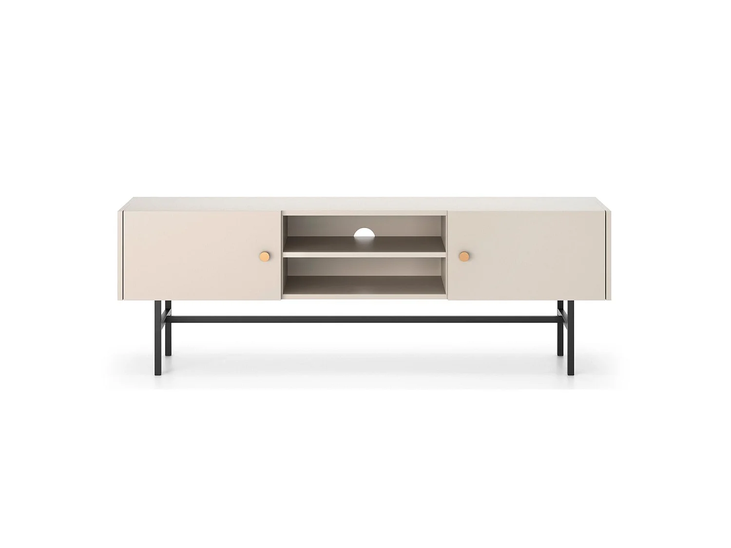 Meuble TV - 2 portes- 155 cm - grège - DIVENOS