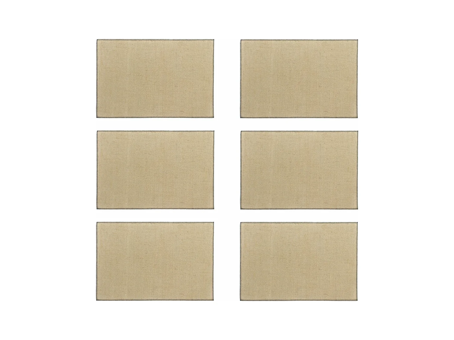 Novastyl - Lot 6 Set De Table Ourlet 45x30cm En Jute Naturel Avec Contour Gris