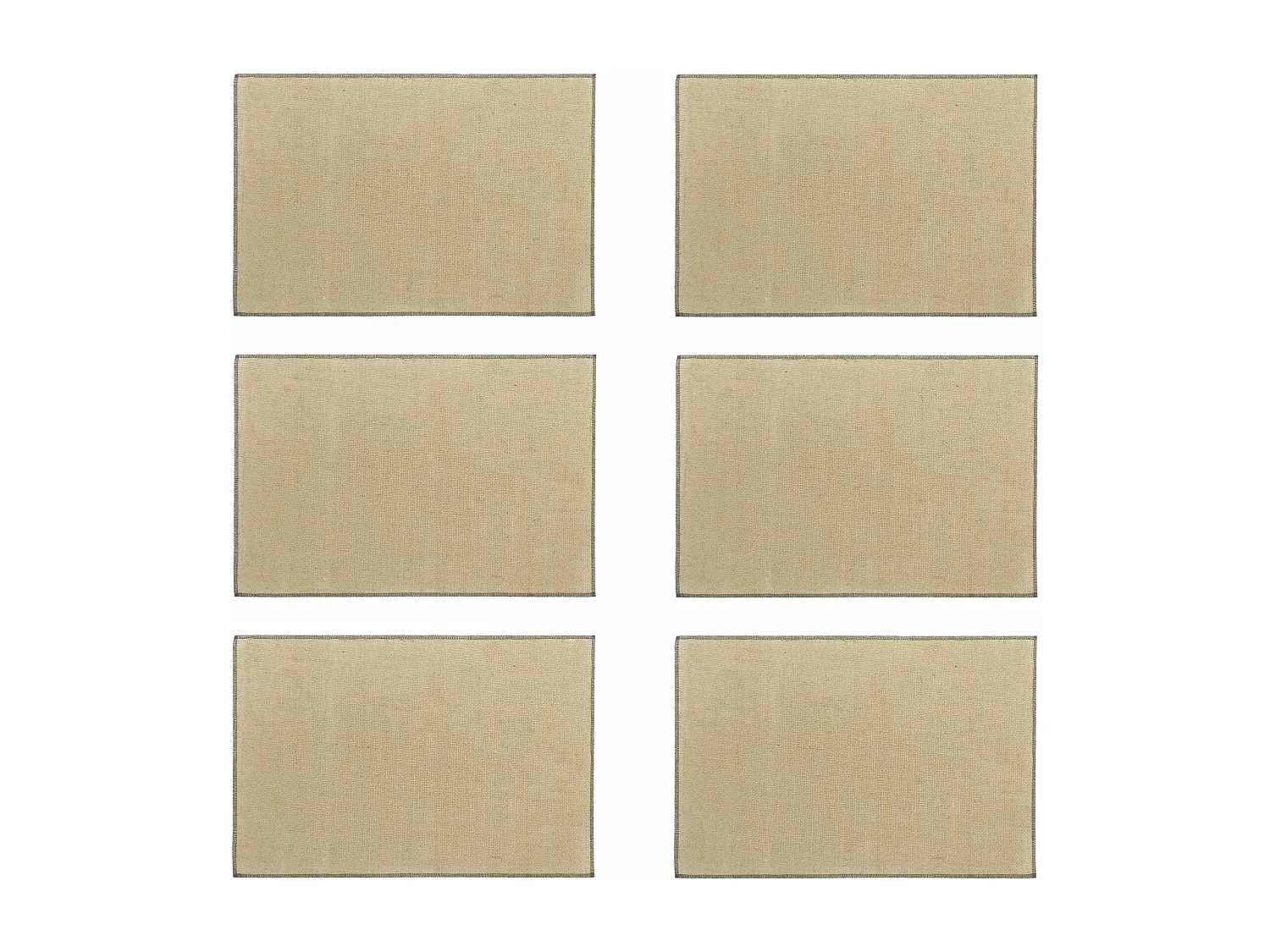 Novastyl - Lot 6 Set De Table Ourlet 45x30cm En Jute Naturel Avec Contour Gris