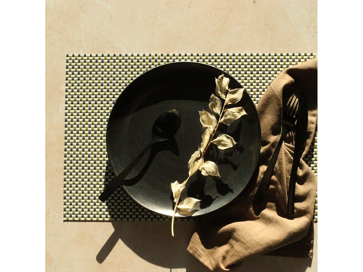 Novastyl - Lot 6 Sets De Table Tisse 45x30cm En Pvc Vert