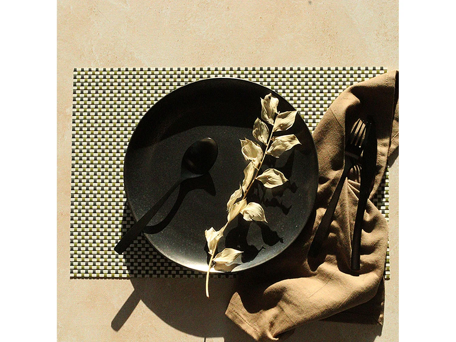 Novastyl - Lot 6 Sets De Table Tisse 45x30cm En Pvc Vert