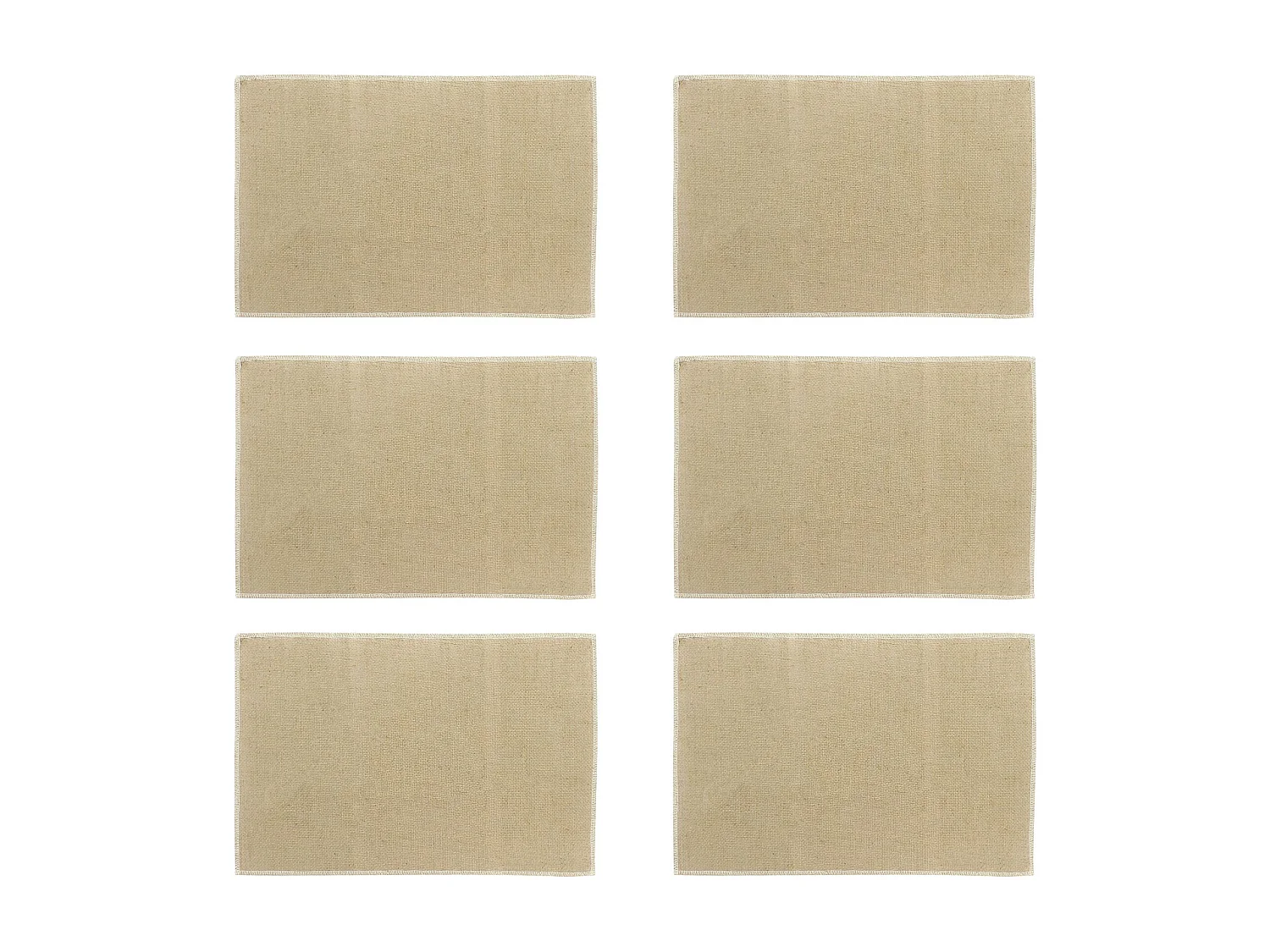 Novastyl - Lot 6 Set De Table Ourlet 45x30cm En Jute Naturel Avec Contour Blanc