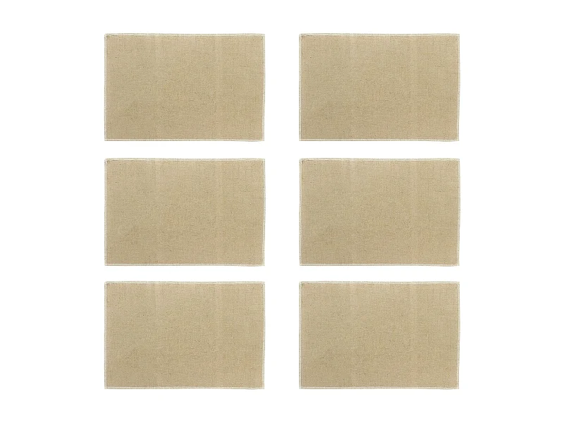 Novastyl - Lot 6 Set De Table Ourlet 45x30cm En Jute Naturel Avec Contour Blanc