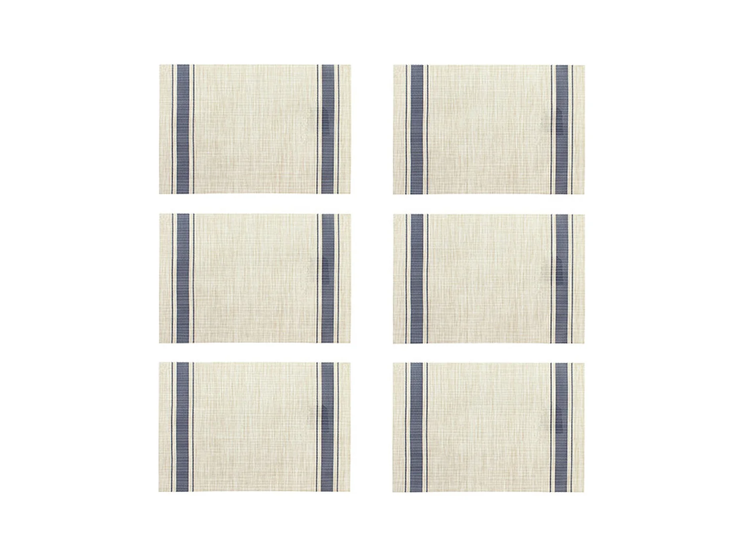 Novastyl - Lot 6 Sets De Table Tisse 45x30cm En Pvc Bleu Et Beige