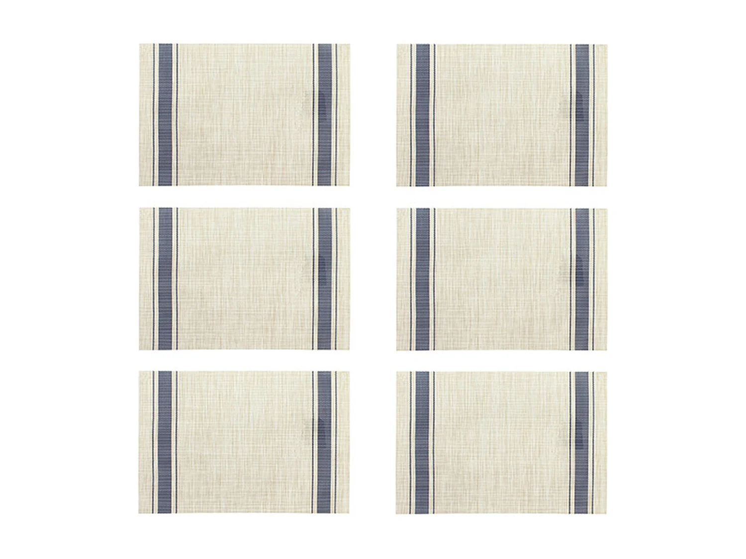 Novastyl - Lot 6 Sets De Table Tisse 45x30cm En Pvc Bleu Et Beige