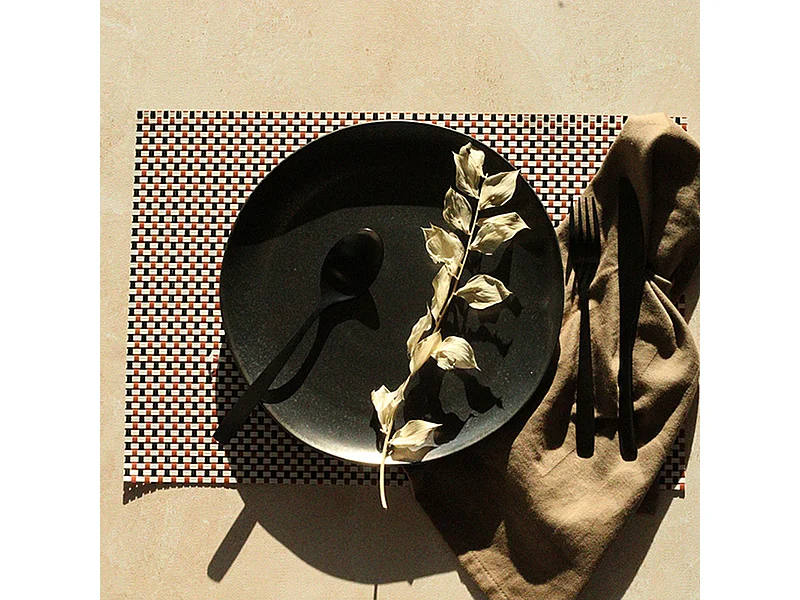 Novastyl - Lot 6 Sets De Table Tisse 45x30cm En Pvc Rouge