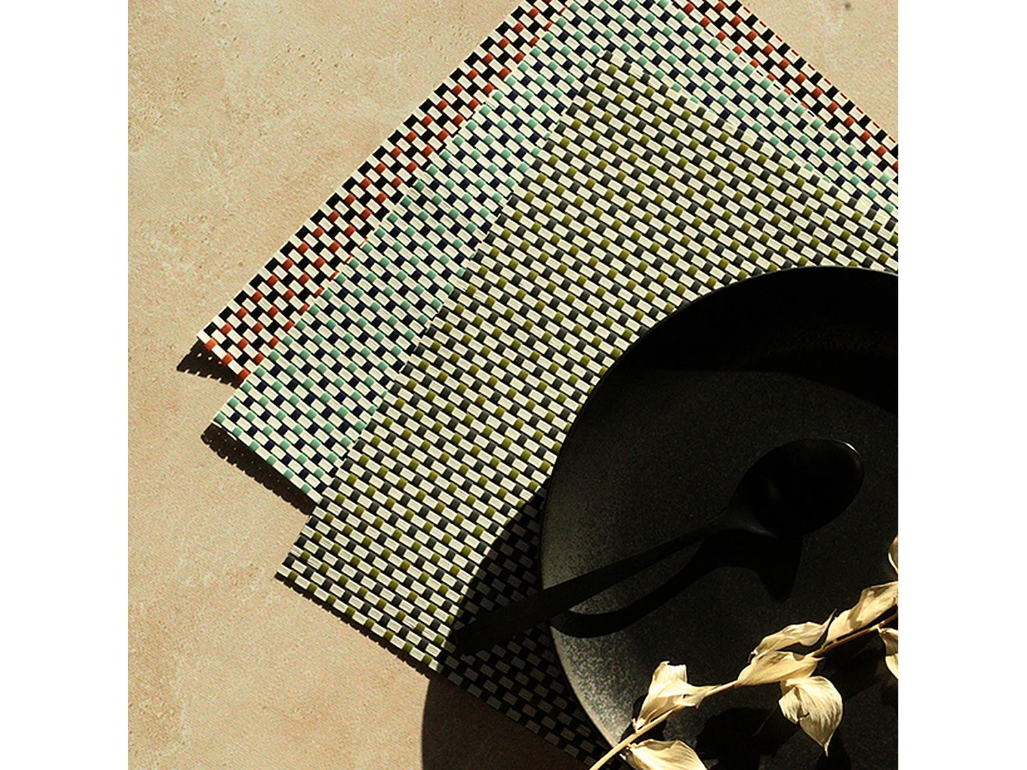 Novastyl - Lot 6 Sets De Table Tisse 45x30cm En Pvc Bleu