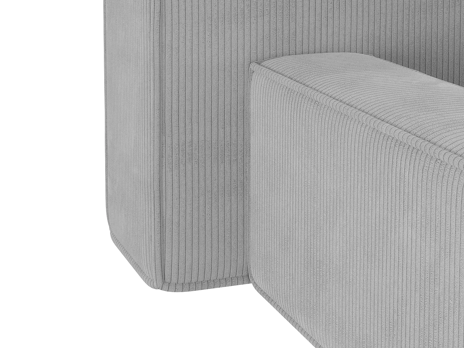 Lit coffre 200 x 200 cm - Velours côtelé - Gris clair + Matelas - TIMANO de Pascal Morabito