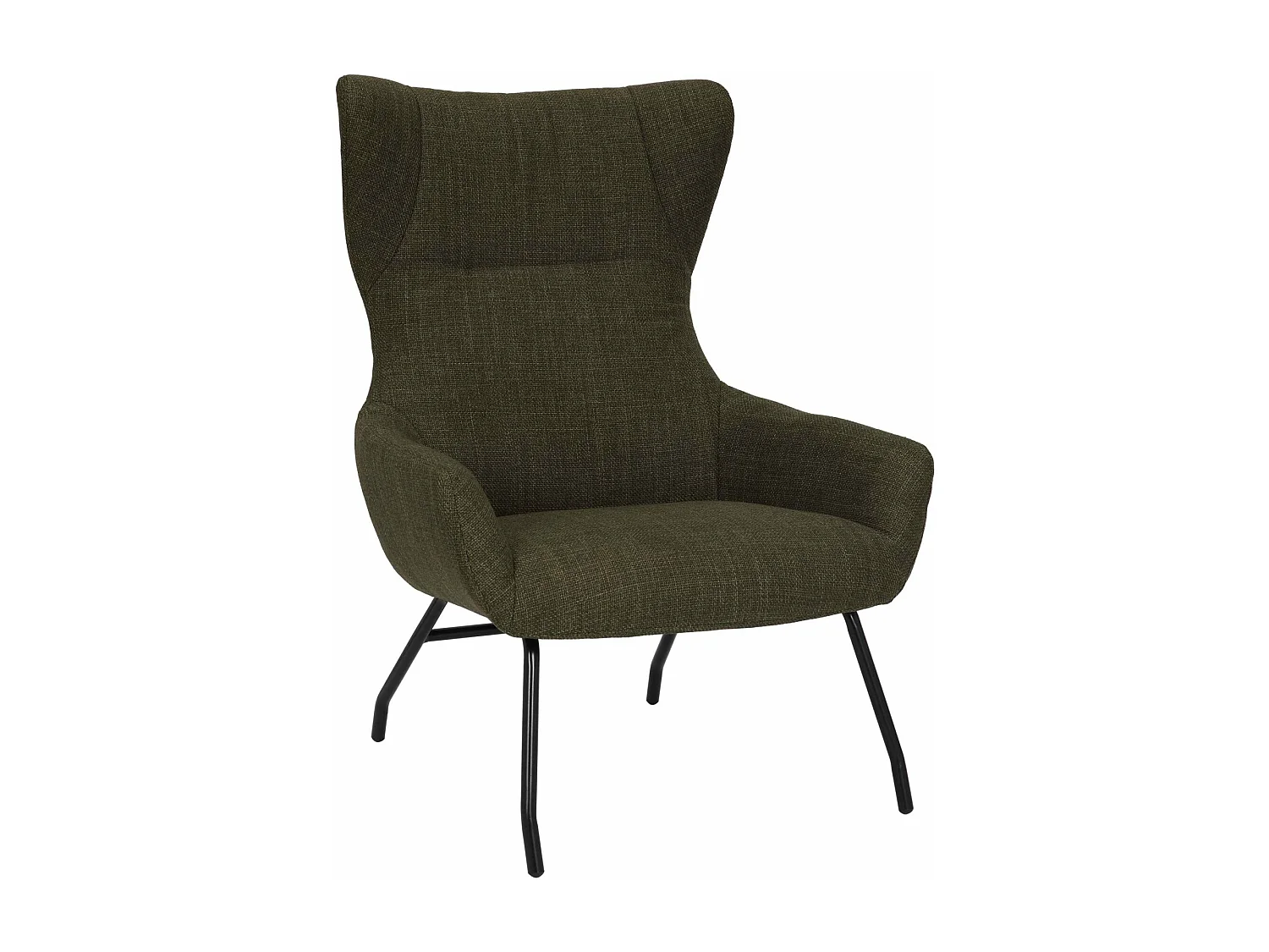 Fauteuil - olive et pieds en métal noir - SUPPET