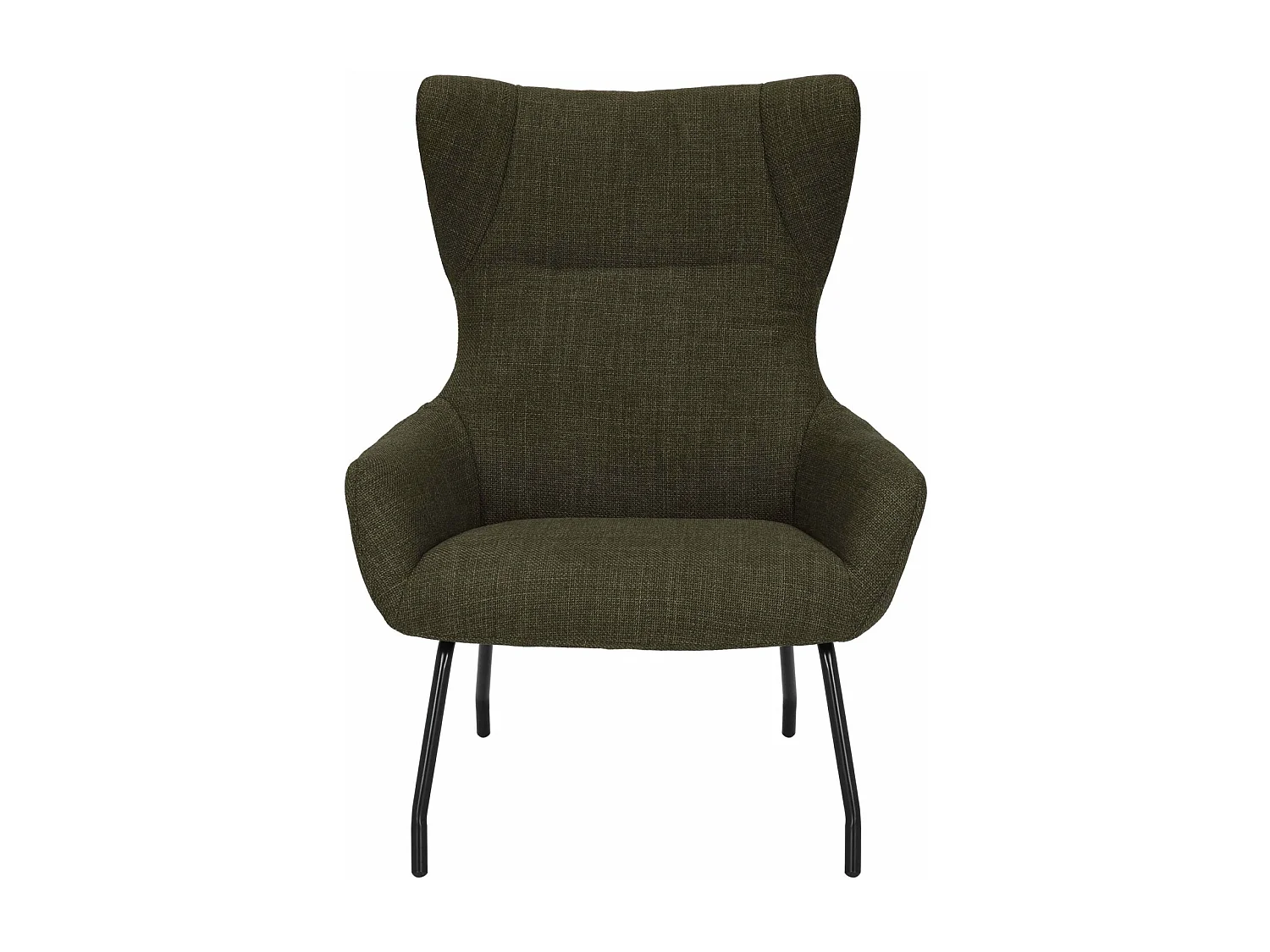 Fauteuil - olive et pieds en métal noir - SUPPET