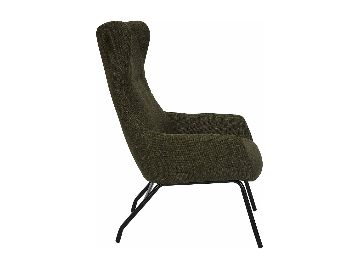 Fauteuil - olive et pieds en métal noir - SUPPET