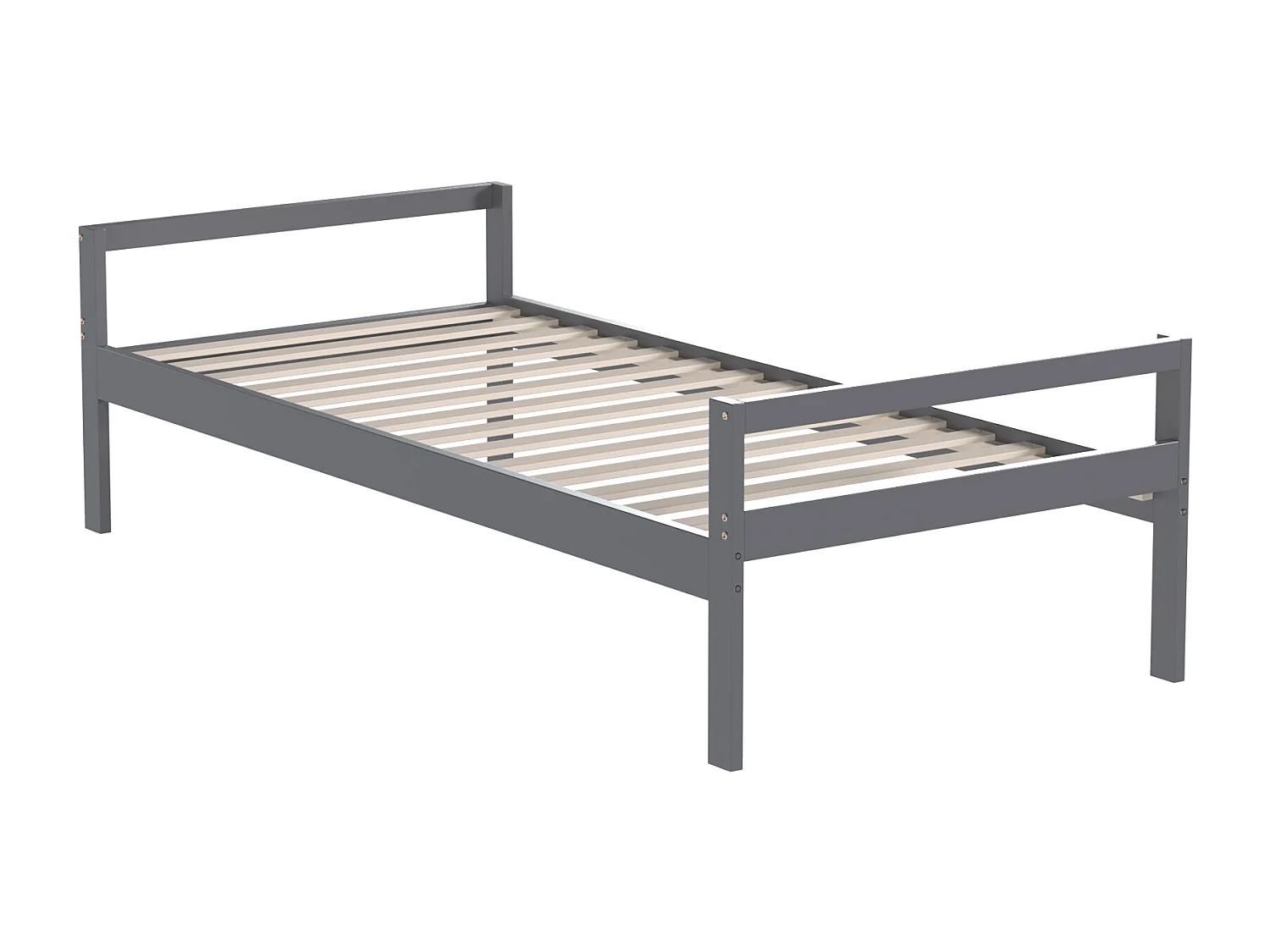 Lits superposés 2 x 90 x 200 cm avec bureau, 4 tiroirs et étagères - bois de pin + MDF - gris (sans matelas)