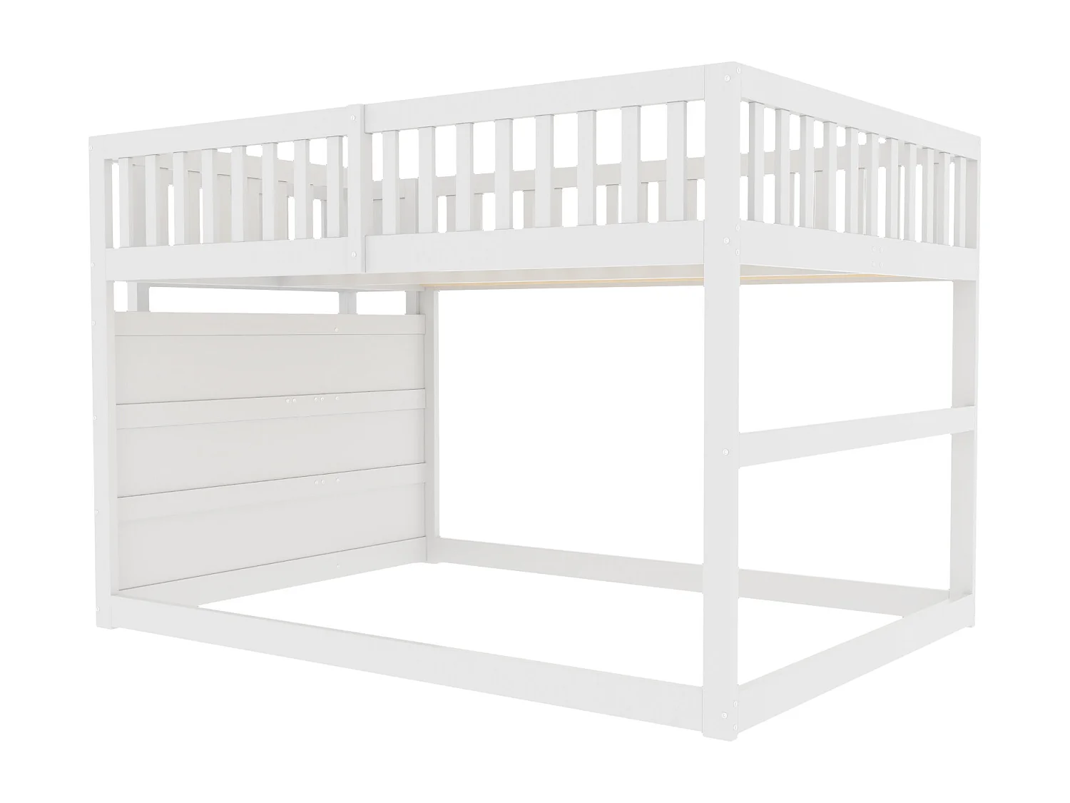 Lits superposés 2 x 140 x 200 cm avec 4 tiroirs et escalier - bois de pin + MDF - blanc (sans matelas)