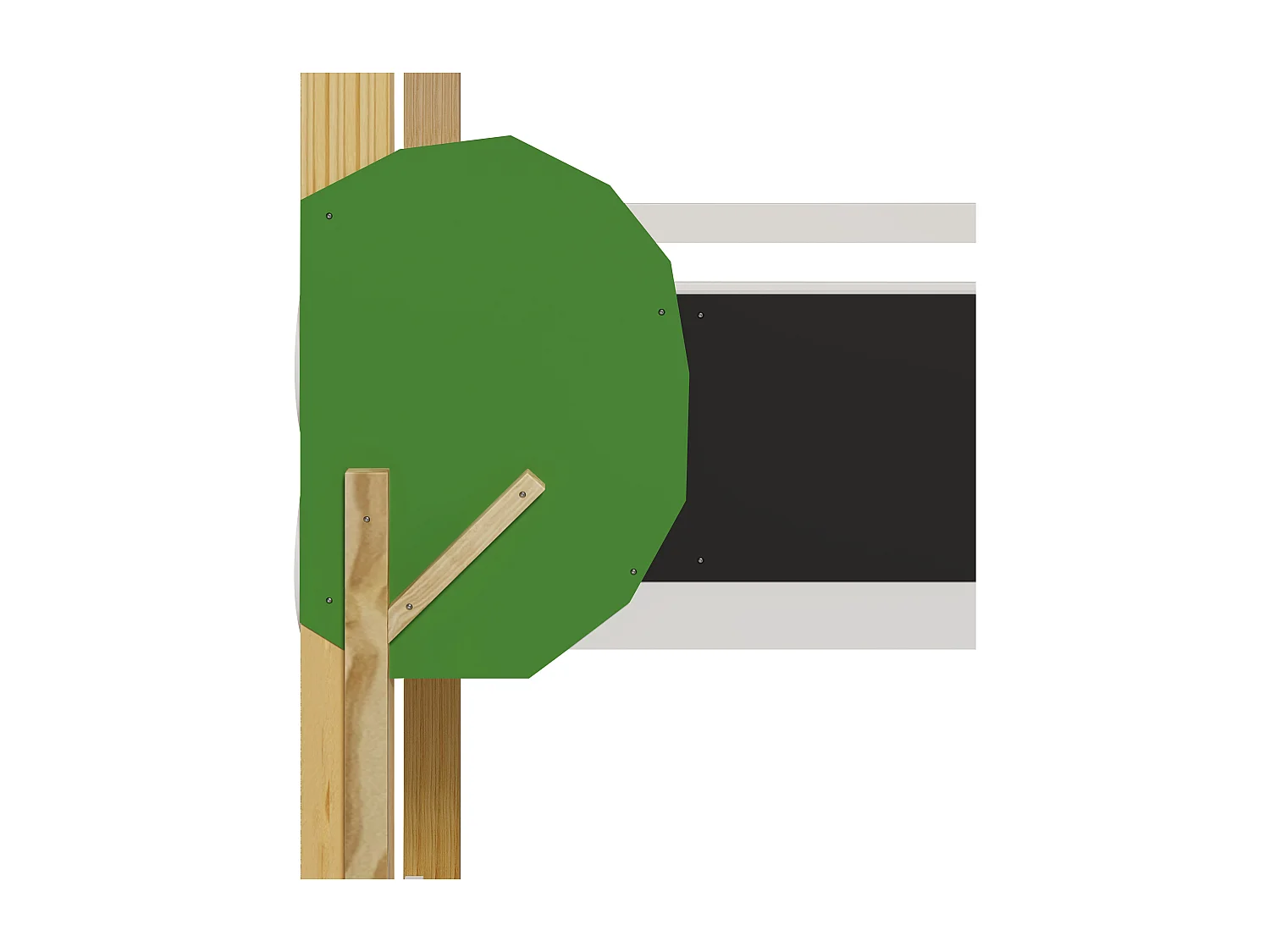 Hoogslaper 90 x 200 cm met graffitipaneel & opbergkast & ladder - massief hout + MDF - wit + naturel