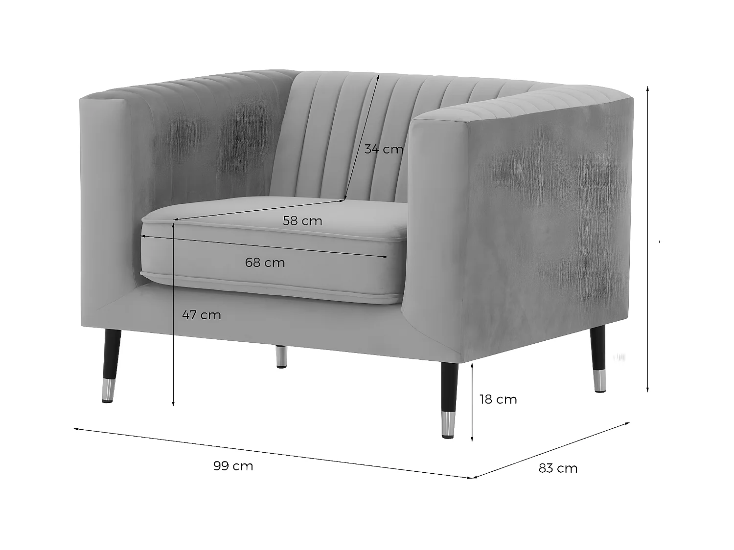 Fauteuil Slender - Velluto 14