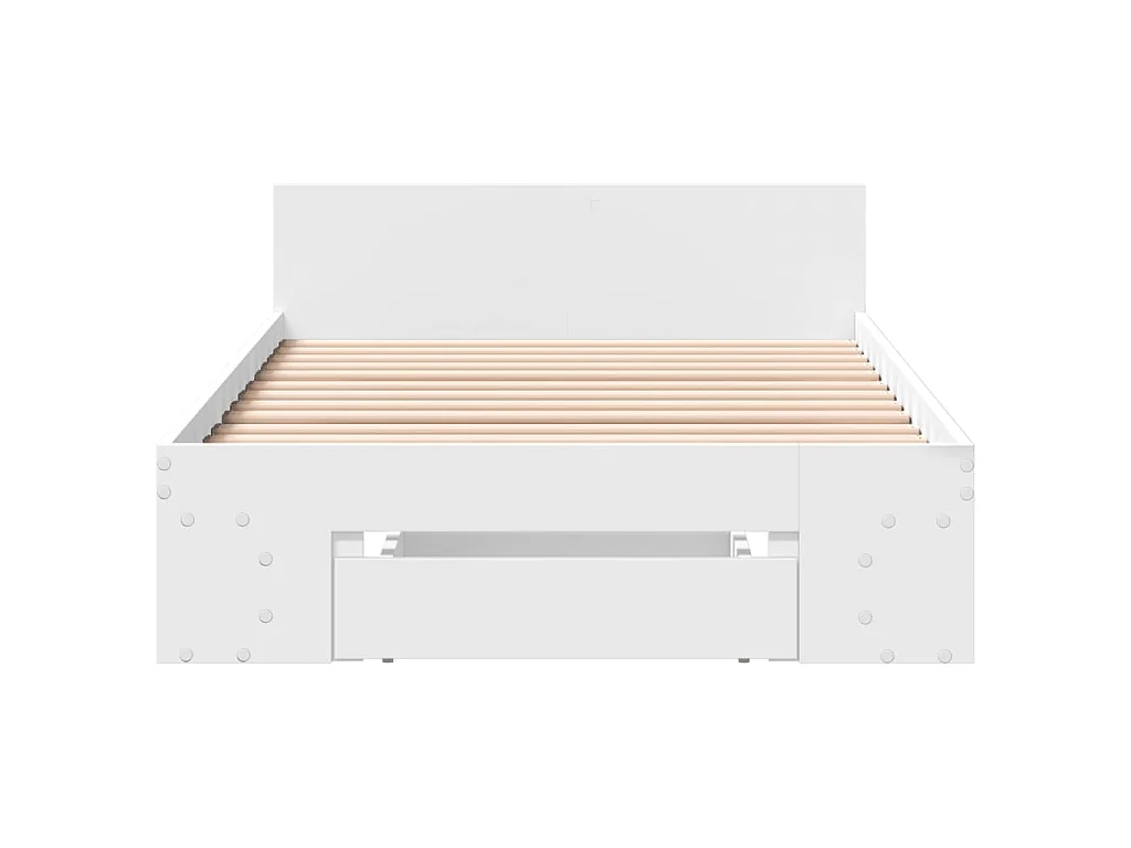 Giroletto con Cassetto Bianco 90x190 cm in Legno Multistrato
