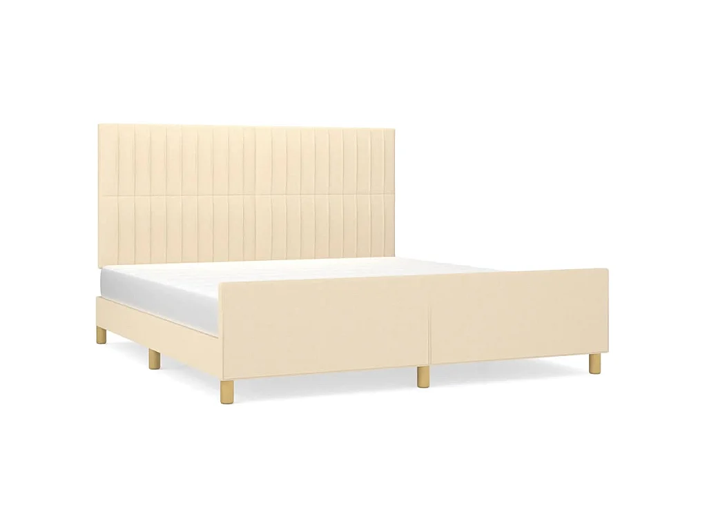 Bedframe zonder matras stof crèmekleurig 160x200 cm