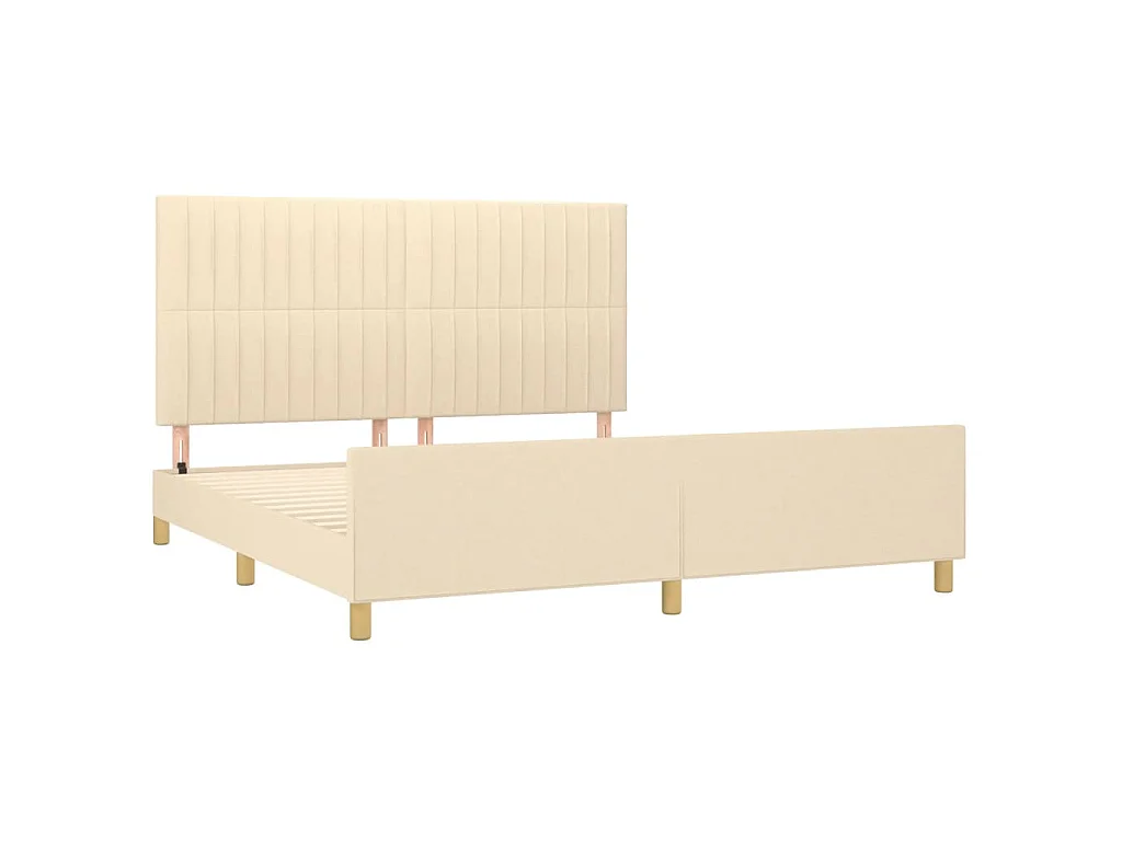 Bedframe zonder matras stof crèmekleurig 160x200 cm