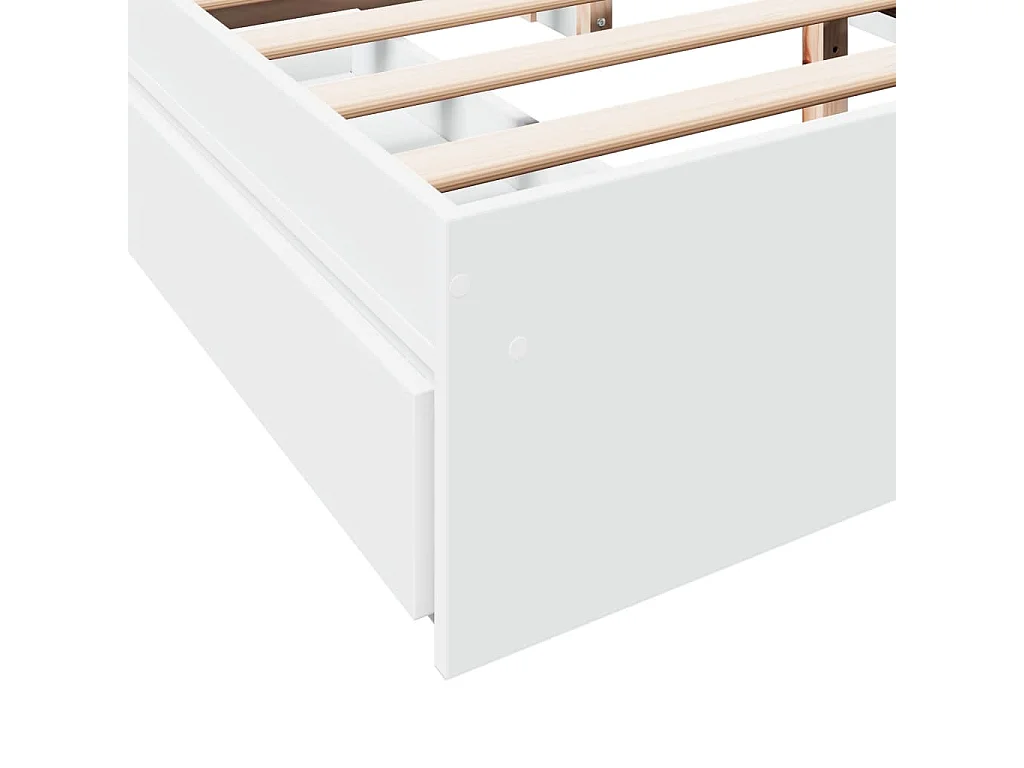 Cadre de lit avec tiroirs sans matelas blanc 160x200 cm